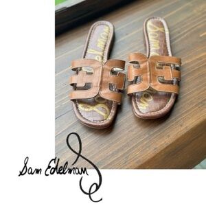 Sam Edelmen Woman’s Bay Slide Brown Leather Sandals